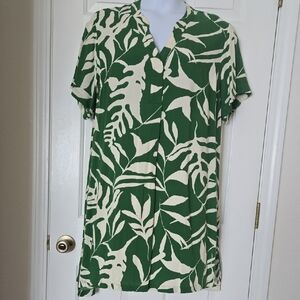 H&M Green and White Mini Dress